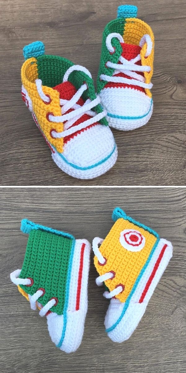 prisa enfermero Sentimiento de culpa Crochet Baby Converse Booties - Pattern Ideas and Inspiration