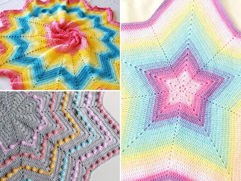 Star shaped crochet blanket pattern sale