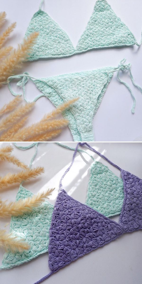 Crochet Flower Stitch Bikini Thong