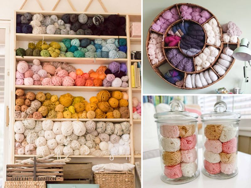 Yarn Storage Ideas & Organization- Start using your extra yarn to decorate!