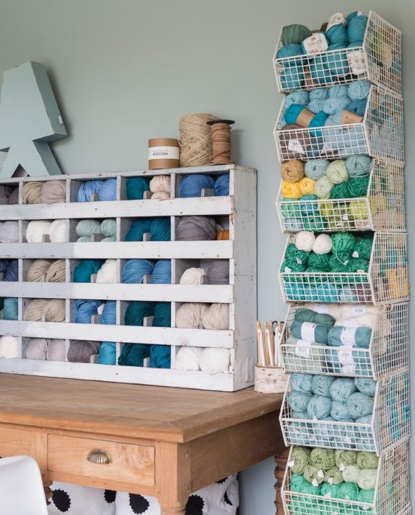 Creative Yarn Storage Solutions for Busy Knitters  Yarn storage solutions,  Knitting room, Sewing rooms