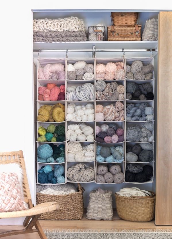 Easy DIY Yarn Storage Shelves Using Wooden Crates - Video Tutorial