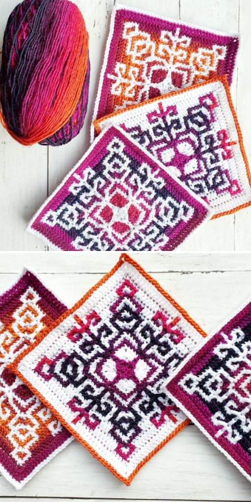 Mosaic Fire Flower free crochet pattern