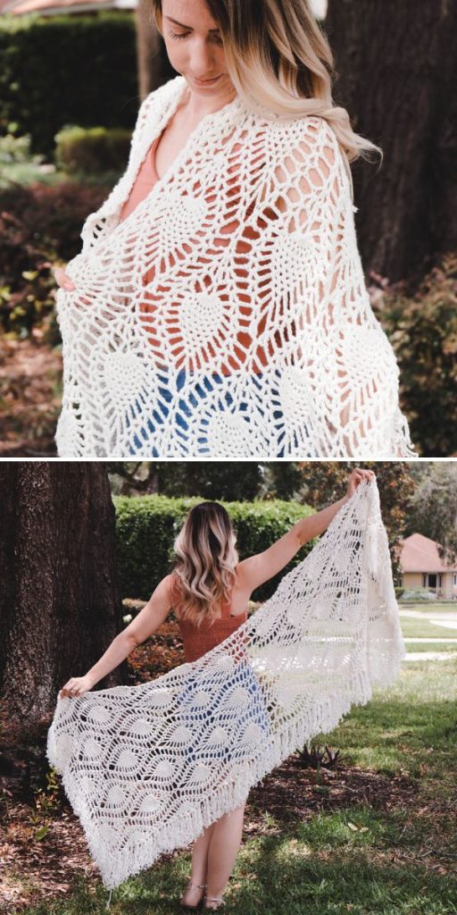 Lacy Pineapple buy Light Cotton Shawl