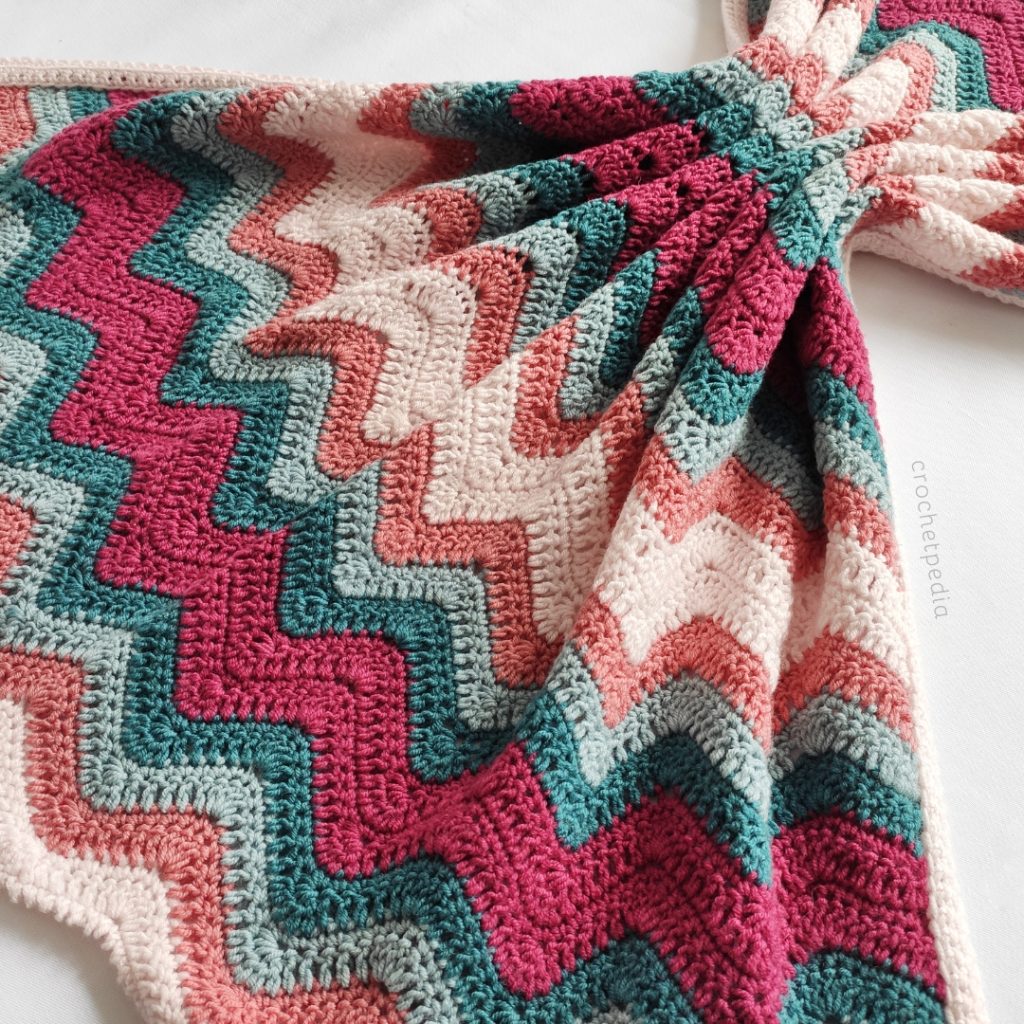 colorful ripple stitch blanket